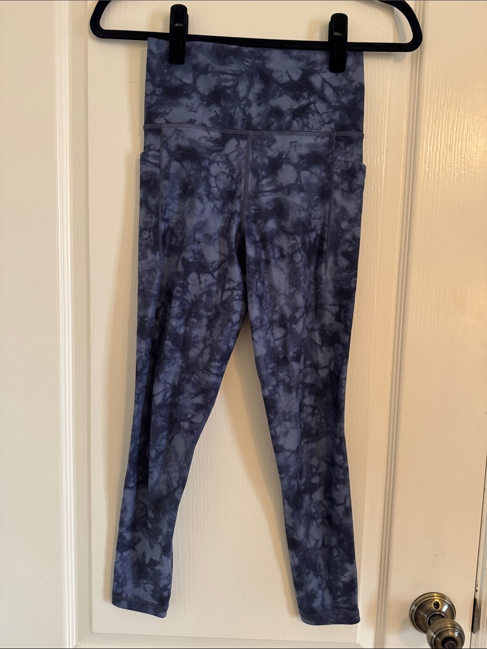 Athleta Tie-Dye High-Waist Athletic Leggings - Blue Gray XS